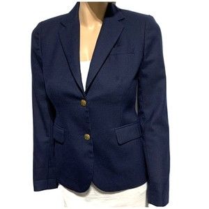 J. Crew Factory Original SchoolBoy Blazer Jacket Women's Size 2 Navy Blue